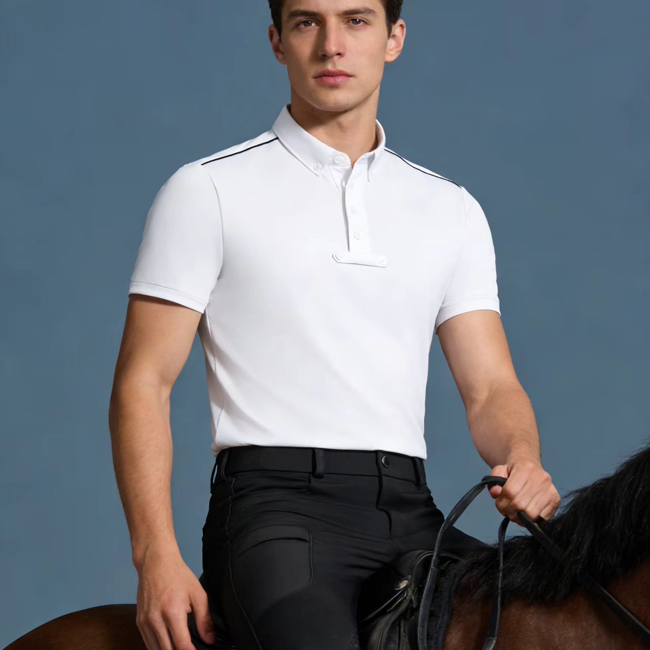 Men's equestrian top knitted p - огляд і ціна Polo Shirt Equestrian