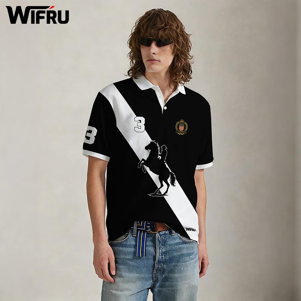 New Black And White Stripe Pol - огляд і ціна Polo Shirt Equestrian