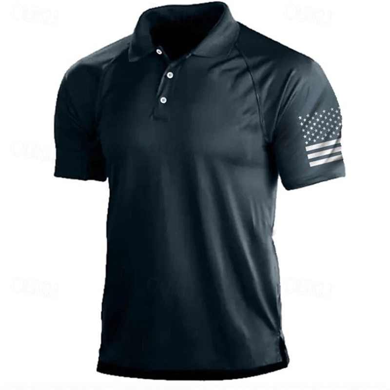3D Print USA Flag Pattern Polo - огляд і ціна Outdoor Sport Usa